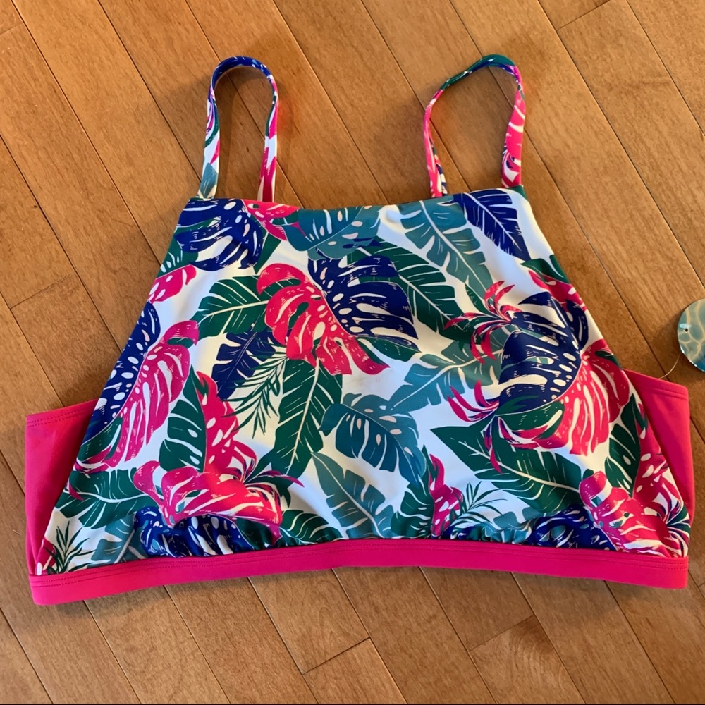 NWT DECREE Size 2X Tropical Bikini Swimsuit Top